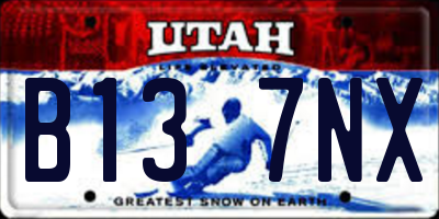 UT license plate B137NX