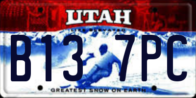 UT license plate B137PC