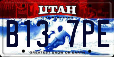 UT license plate B137PE