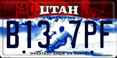 UT license plate B137PF