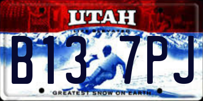 UT license plate B137PJ