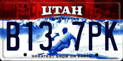 UT license plate B137PK