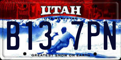 UT license plate B137PN