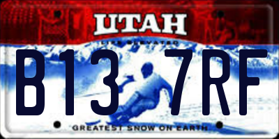 UT license plate B137RF