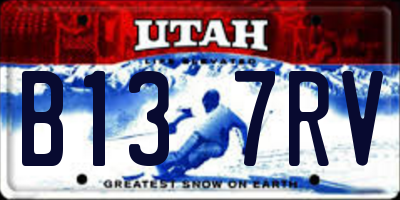 UT license plate B137RV