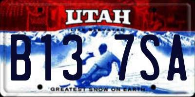 UT license plate B137SA