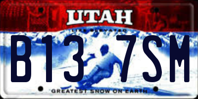 UT license plate B137SM