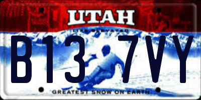 UT license plate B137VY
