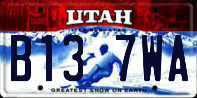 UT license plate B137WA