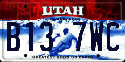 UT license plate B137WC