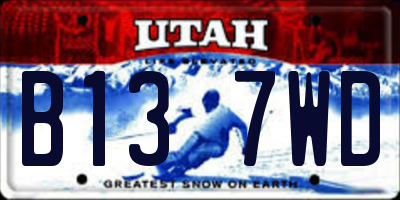 UT license plate B137WD