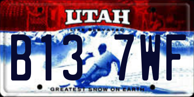 UT license plate B137WF