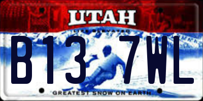 UT license plate B137WL