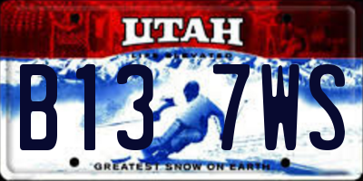 UT license plate B137WS