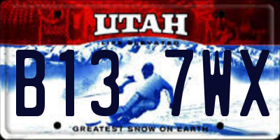 UT license plate B137WX