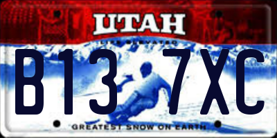 UT license plate B137XC