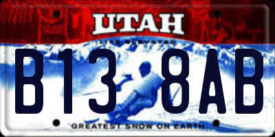 UT license plate B138AB