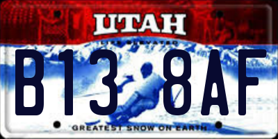 UT license plate B138AF