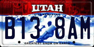 UT license plate B138AM