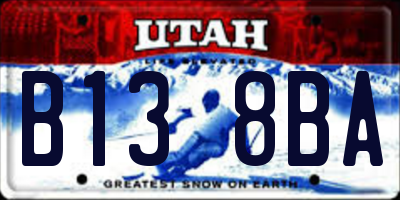 UT license plate B138BA