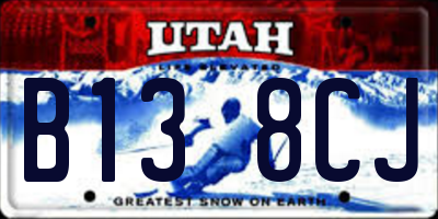 UT license plate B138CJ
