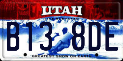 UT license plate B138DE