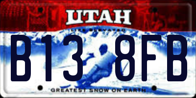 UT license plate B138FB