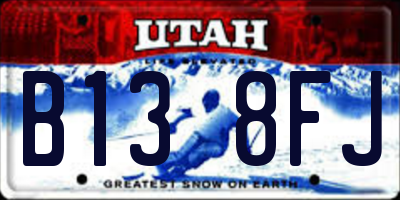 UT license plate B138FJ