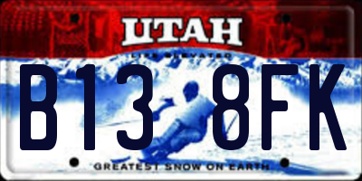 UT license plate B138FK