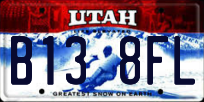 UT license plate B138FL