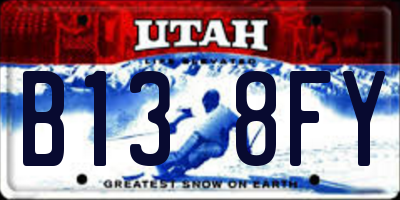 UT license plate B138FY