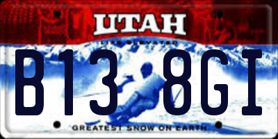 UT license plate B138GI