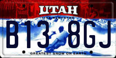 UT license plate B138GJ