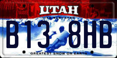 UT license plate B138HB