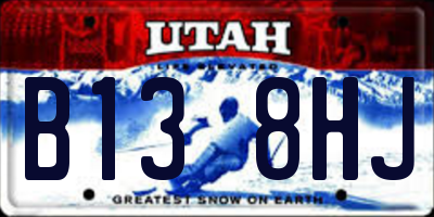 UT license plate B138HJ