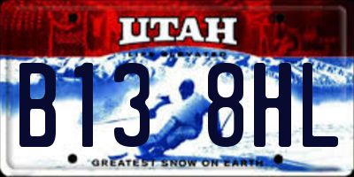 UT license plate B138HL