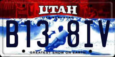 UT license plate B138IV