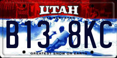 UT license plate B138KC