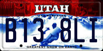UT license plate B138LI