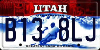 UT license plate B138LJ