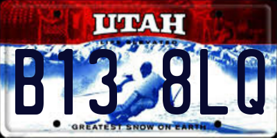 UT license plate B138LQ