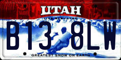 UT license plate B138LW