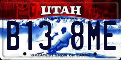 UT license plate B138ME