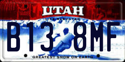 UT license plate B138MF