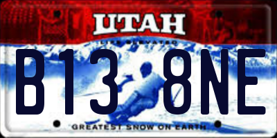 UT license plate B138NE