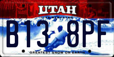 UT license plate B138PF