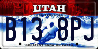 UT license plate B138PJ
