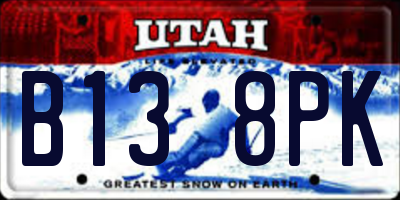 UT license plate B138PK