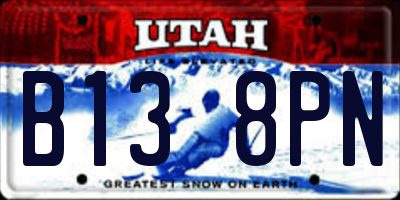 UT license plate B138PN