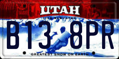 UT license plate B138PR